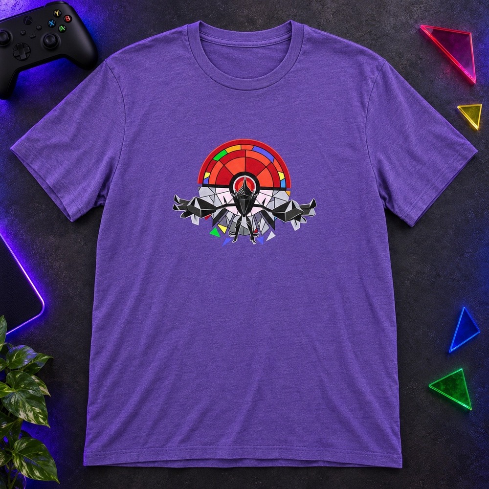 Pokemon GO Fest 2024 Tee Size M Purple Necrozma Stained Glass Graphic Nintendo